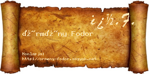 Örmény Fodor névjegykártya